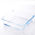 square glass fresh food container set high borosilicate glass baking dish in microwave/baking plate